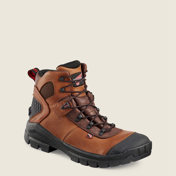 Red Wing Safety Boots Mens Brown/Black - Crv™ - 6-inch Waterproof Toe - 2374096-TZ